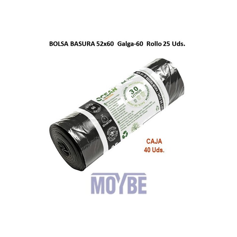 BOLSA BASURA 52x60 G-60 Rollo 25 Uds.