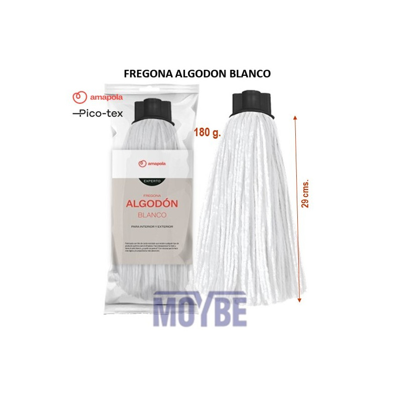 FREGONA ALGODON BLANCO T-180 Grs.