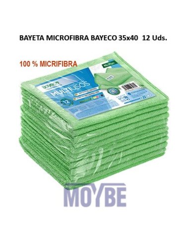 BAYETA MICROFIBRA BAYECO 40x35 300 VERDE 12 Uds.
