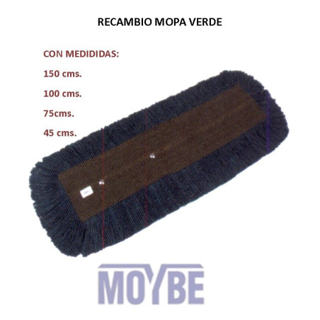 RECAMBIO MOPA COLOR VERDE 45 CM.