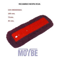 RECAMBIO MOPA COLOR ROJO 100 CM.