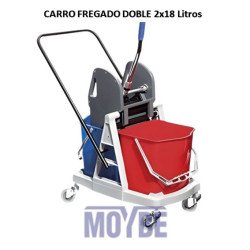CARRO 2x18 DOBLE CON ESCURRIDOR Y MANILLAR