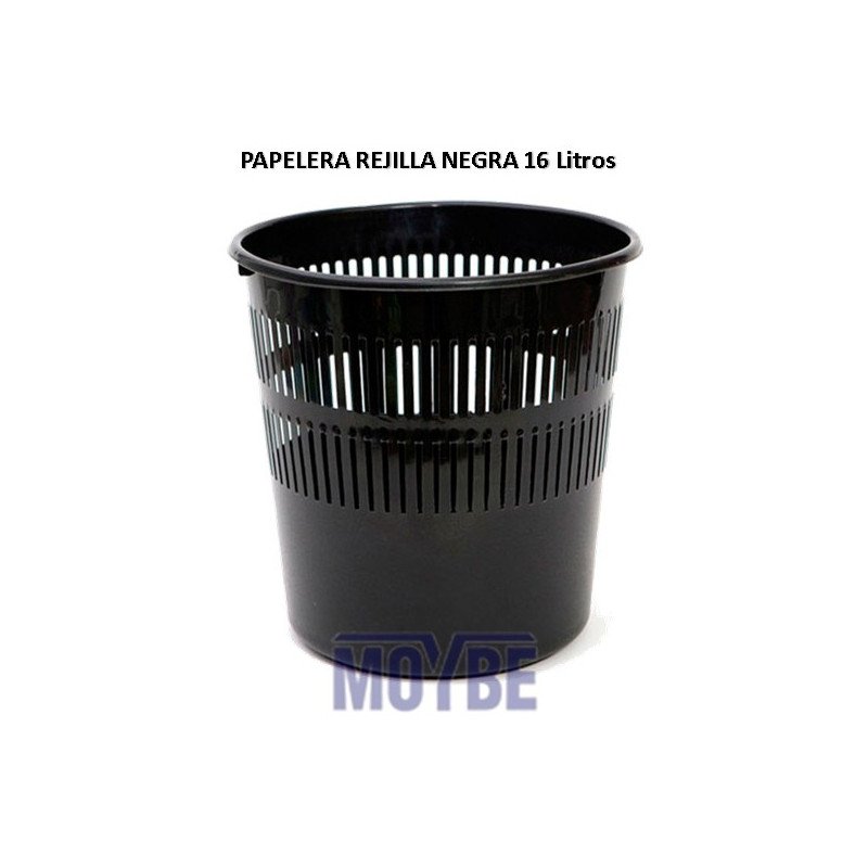 PAPELERA REJILLA PLASTICO NEGRA
