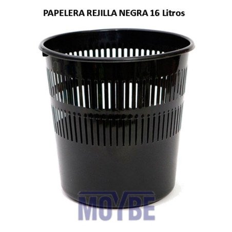 PAPELERA REJILLA PLASTICO NEGRA