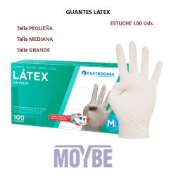GUANTES LATEX S/PolvoT/MEDIANA 100 Uds.