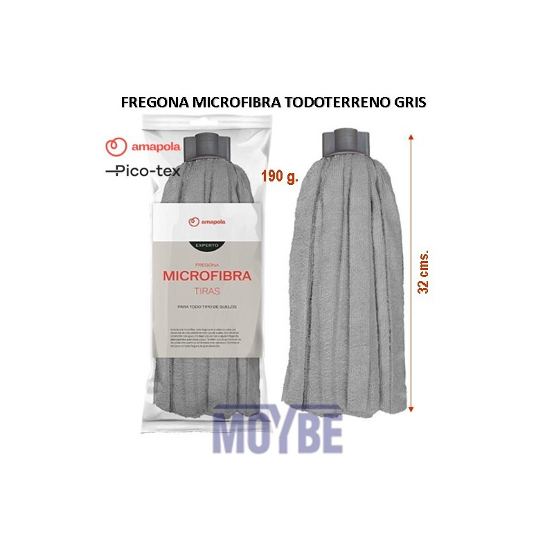 FREGONA TIRAS MICROFIBRA TODOTERRENO GRIS P-190