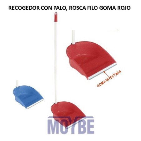 RECOGEDOR ALTO CON ROSCA Y GOMA NEO ROJO