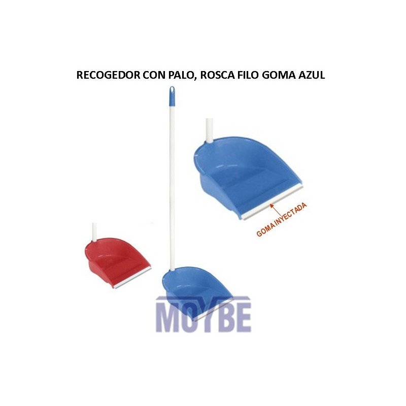 RECOGEDOR ALTO CON ROSCA Y GOMA NEO AZUL